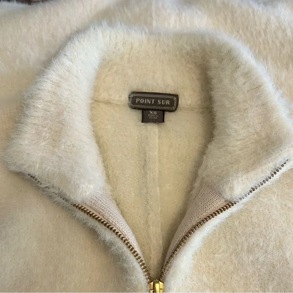 J. Crew Point Sur Fuzzy Cardigan Jacket, Ivory. Size XS.